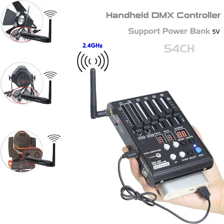 Wireless MINI Handheld 54CH Controller Dmx Console for KTV Party Entertainment DMX Lights