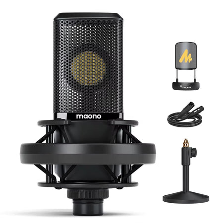 PM500T XLR Condenser Microphone 34Mm Large Diaphragm Microphone Cardioid Studio Mic for Recording,Podcasting,Streaming,Dj