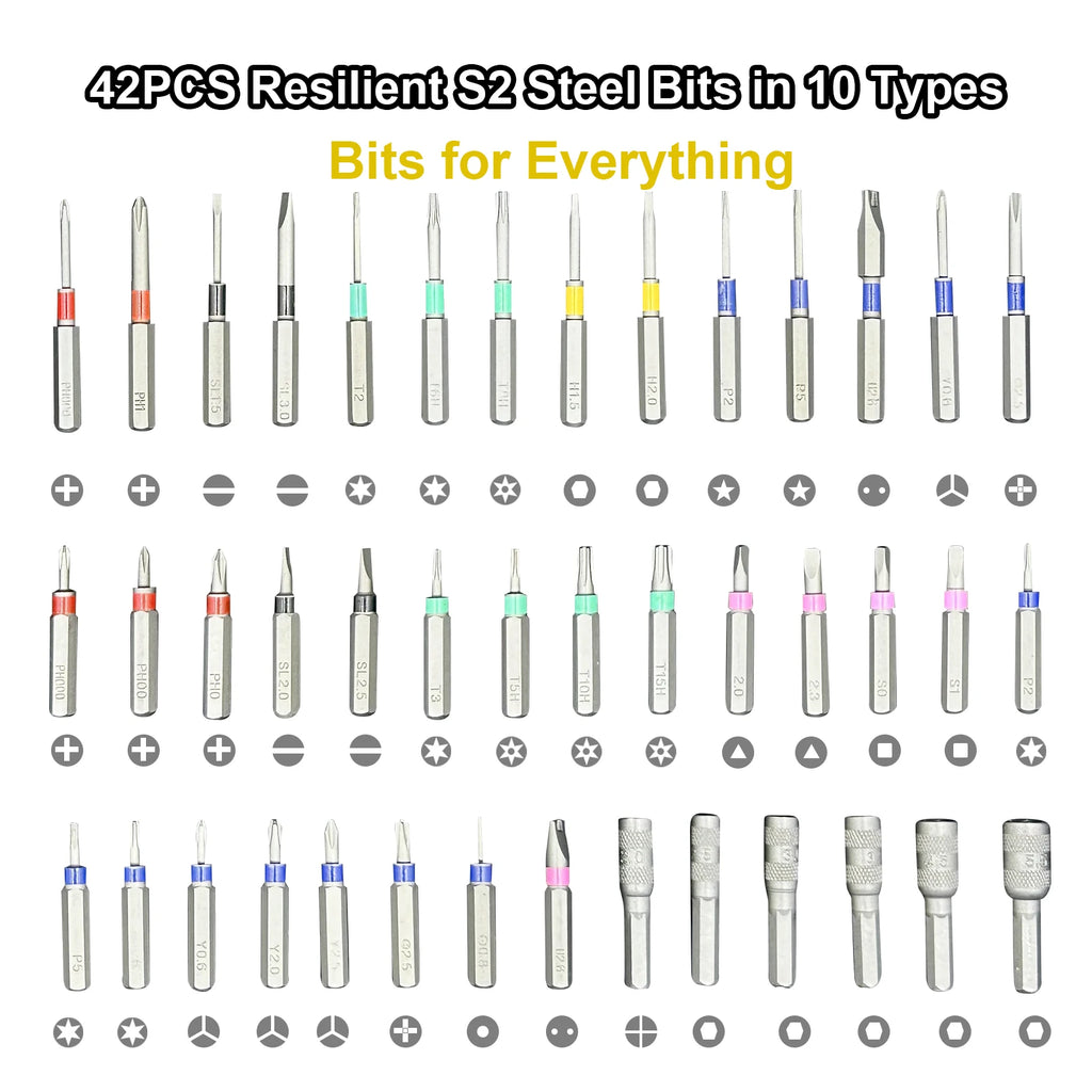 71 in 1 Electric Screwdriver Cordless with LED Light Small Screwdriver Sets MAX 0.52N Pc Multi Tool Kit Repair Kit