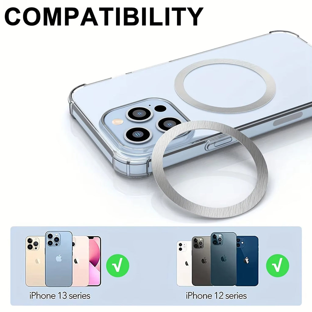 10PCS for Magsafe Magnetic Plate Ring  Stickers Support Wireless Charger Metal Plate Sheet for Iphone Samsung Xiaomi