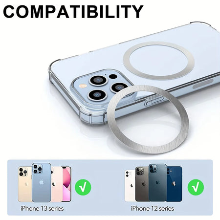10PCS for Magsafe Magnetic Plate Ring  Stickers Support Wireless Charger Metal Plate Sheet for Iphone Samsung Xiaomi