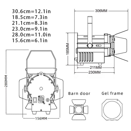 40W Mini LED Fresnel Spotlight - Manual Zoom