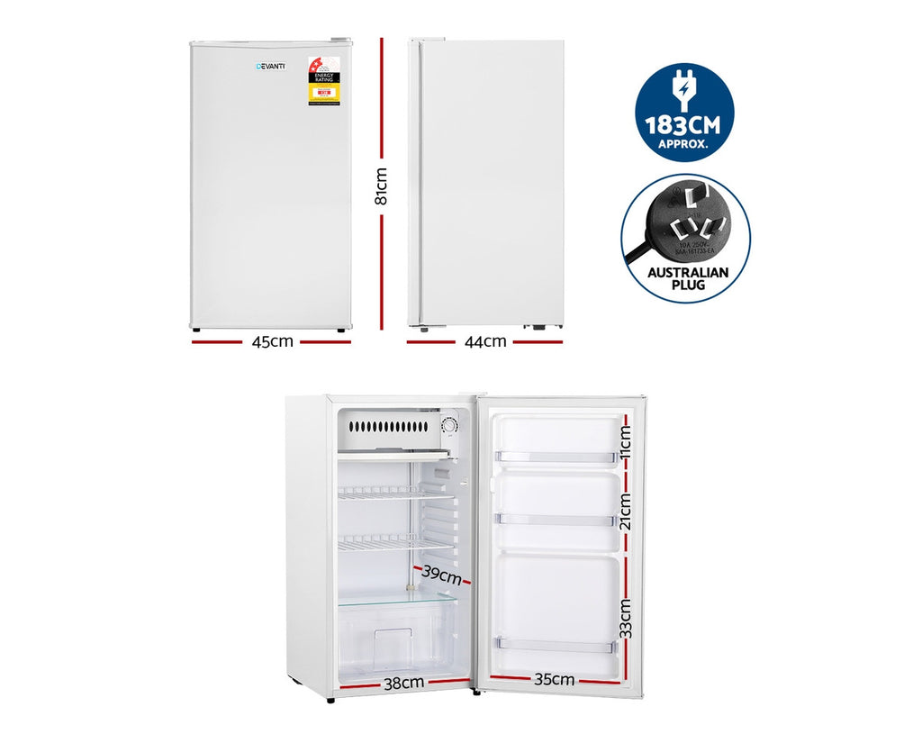 95L Bar Fridge White