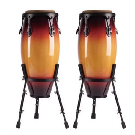 Natural Wooden African Congas with Stand 