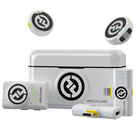 Hollyland LARK M2 White Wireless Lavalier Microphone 300M Range for Vlogging 