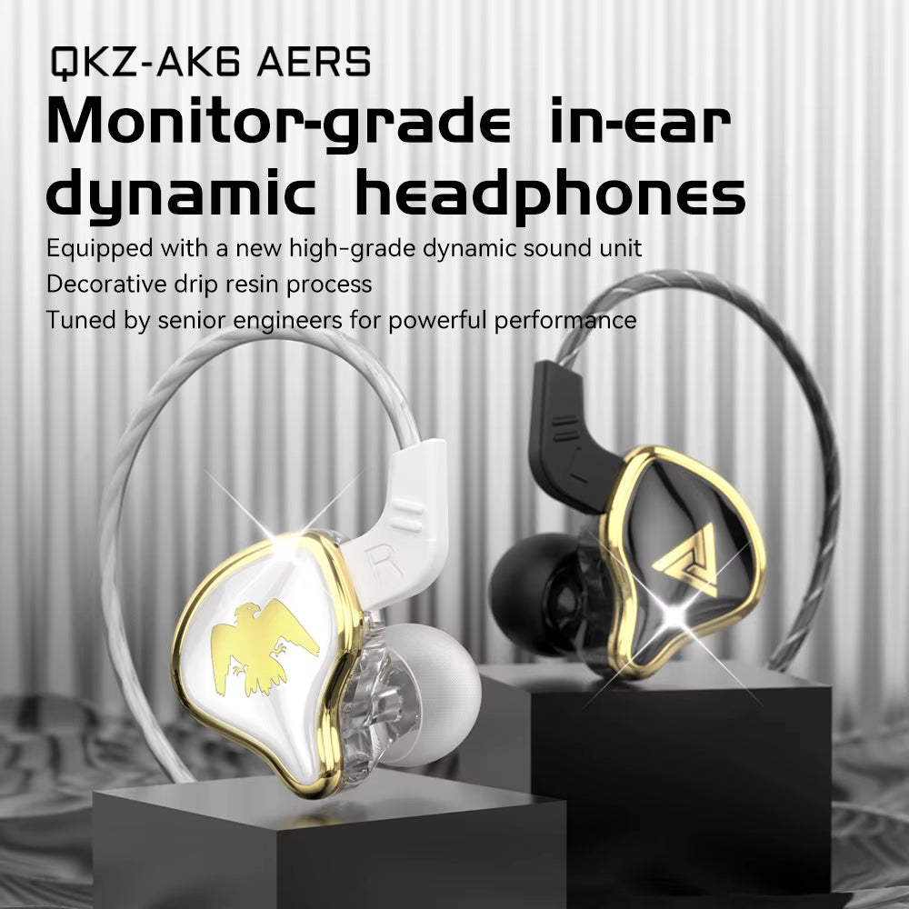 QKZ AK6-Ares Sports In-ear HIFI Wired Control Earphone with Mic with Noise Cancellation