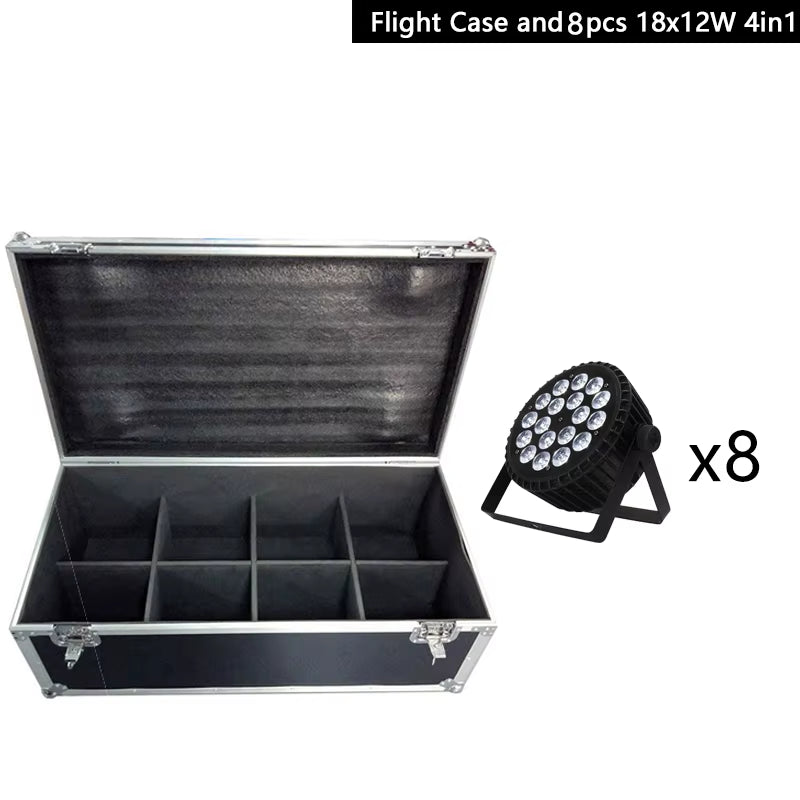4/6/8Pcs 18X12W 4In1 Led Par Light 18X18W RGBWA UV 6In1 DMX Stage Led Lights with Flight Case Options