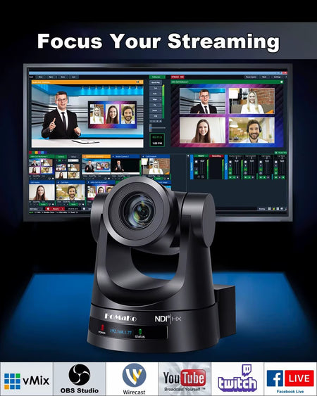 NDI PTZ Camera 30X Bundle HDMI 3G-SDI IP Poe HDMI PTZ Camera for Church Worship(3Pcs)+Ndi PTZ Controller (Kn30Ax3+Kc608N)