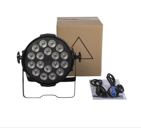 2Pcs 18X18W 6In1  Aluminum Alloy LED Par RGBWA+UV DMX Lighting 