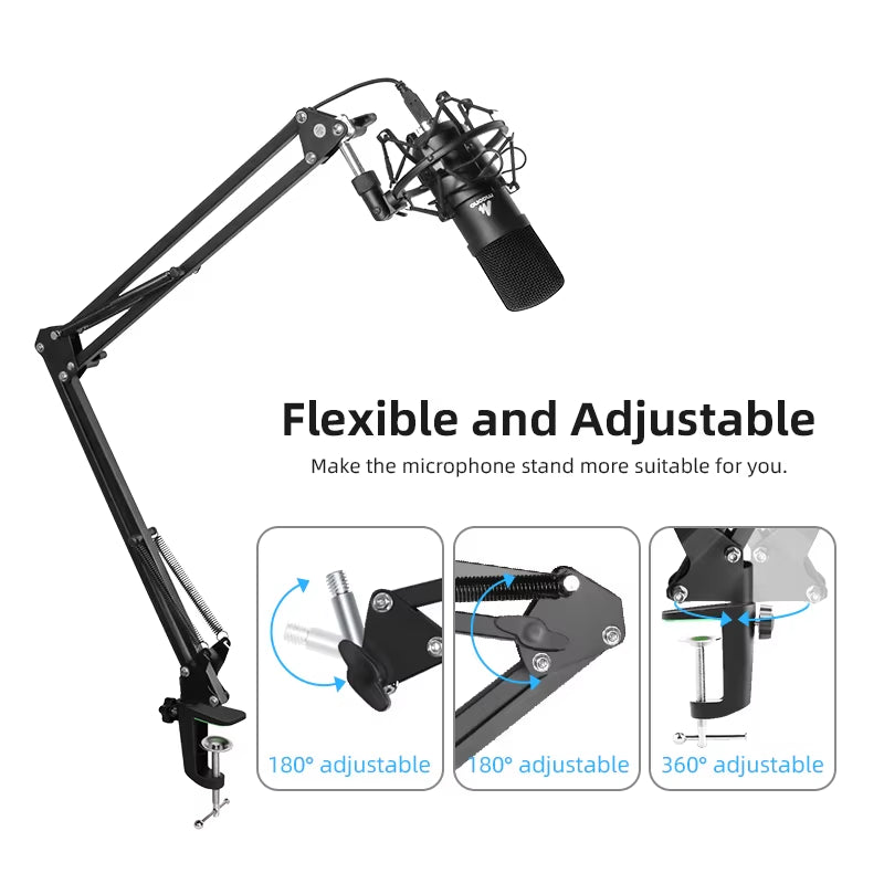 Microphone Suspension Boom Scissor Arm Stand for Professional Podcast Streaming Youtube Microfone