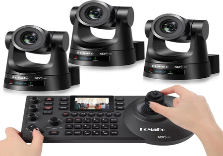 NDI PTZ Camera 30X Bundle HDMI 3G-SDI IP Poe HDMI PTZ Camera for Church Worship(3Pcs)+Ndi PTZ Controller (Kn30Ax3+Kc608N)