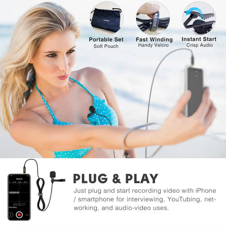 FIFINE New Headset Lavalier Lapel Microphone 