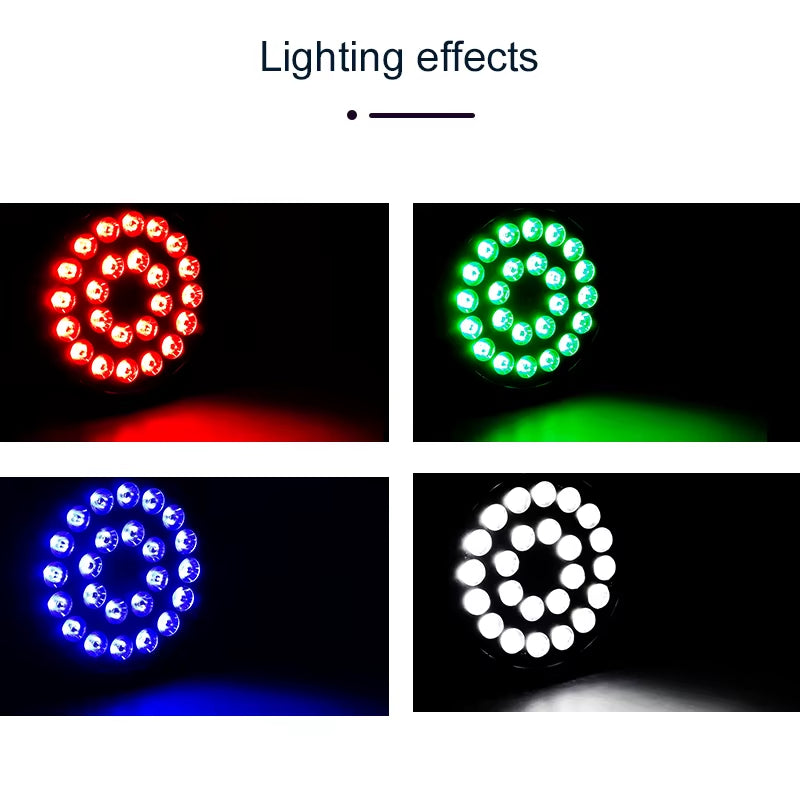 24X18W RGBWA UV 6 in 1 High Power Par Light Stage Party DMX Light Aluminum Stage Flat Spotlight for Wedding Club DJ Disco