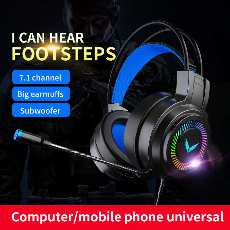 G58 G60 Gaming Headset 7.1 with Mic, LED Light for Computer PC