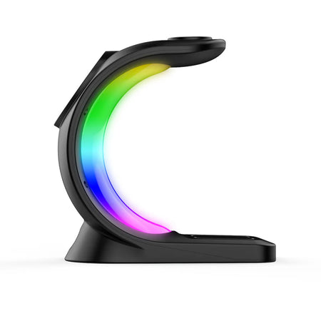 Magnetic Wireless Charging Station for iPhone, Apple Watch, AirPods Pro - Fast 4-in-1 Charger with RGB Atmosphere Lamp
