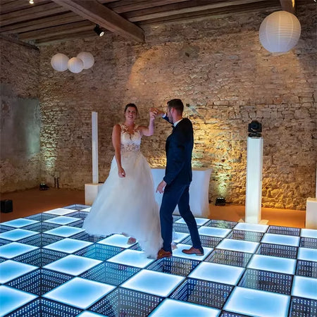 12pcs RGB LED Dance Floor Tiles - DMX512 Control, Party, Club, Stage