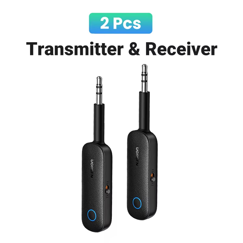 UGREEN 2-In-1 Bluetooth Adapter Transmitter Receiver Bluetooth AUX 5.0 Wireless 3.5Mm Adapter Stereo for Earphones TV Car Audio