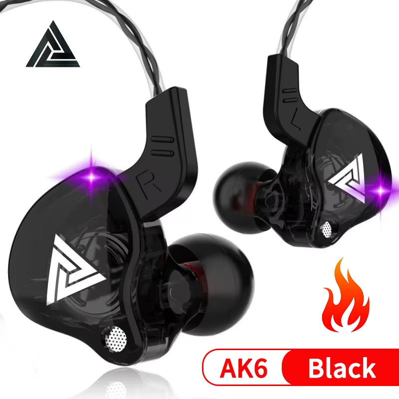 QKZ AK6-Ares Sports In-ear HIFI Wired Control Earphone with Mic with Noise Cancellation