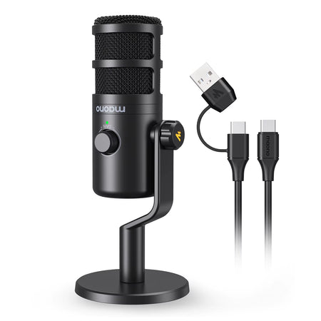 PD100U Dynamic USB Microphone with Type-C Connector for Phone Compute Metall Mic for Recording Streaming Gaming