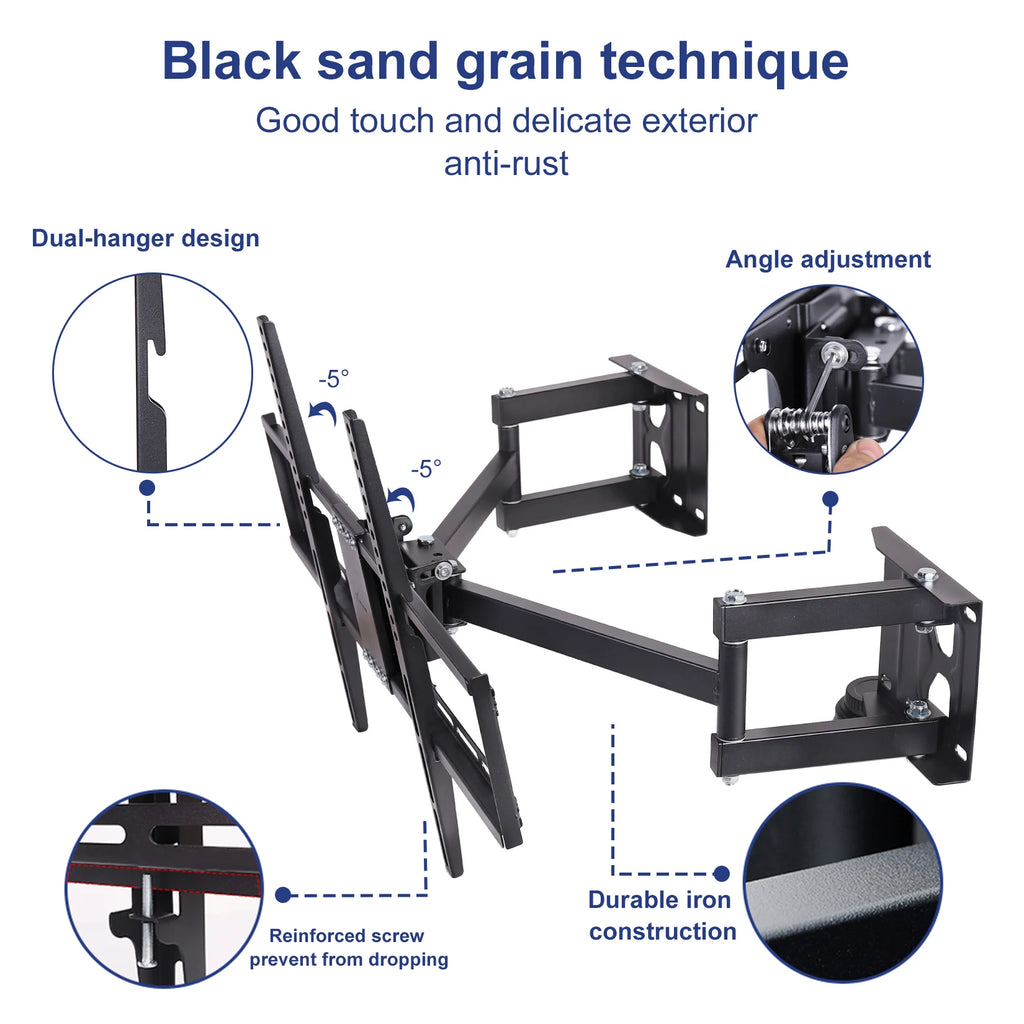 Swivels Tilts TV Wall Mount Bracket for 32-65 Inch LCD LED Flat Screens