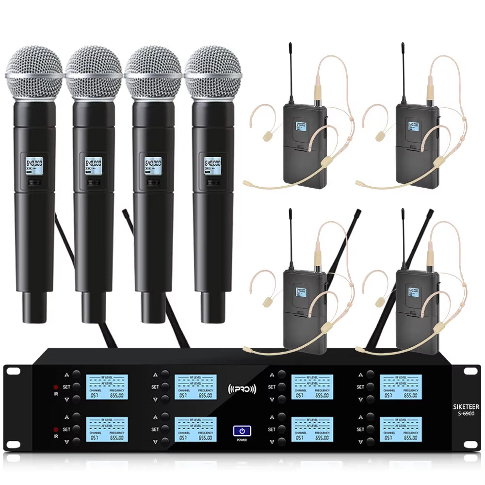 Professional UHF Wireless Microphone Headset Handheld Collar Gooseneck for Stage Speaker Wedding Conference Church Outdoor