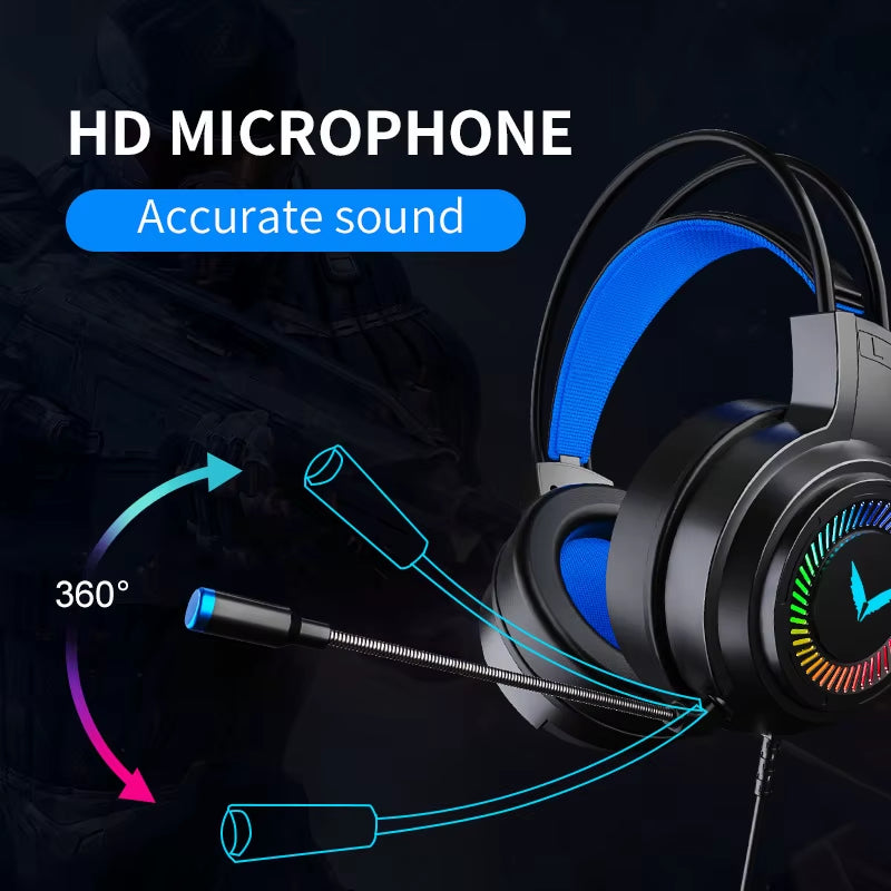 G58 G60 Gaming Headset 7.1 with Mic, LED Light for Computer PC
