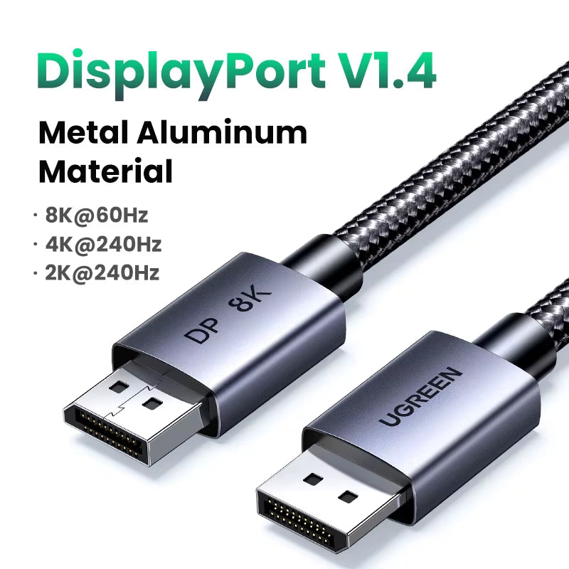 8K Displayport Cable Adapter for monitors, PCs, Gaming and projection