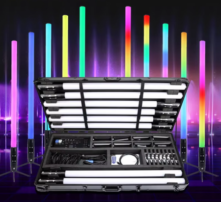 Battery Powered LED Pixel Tube - Wireless DMX/App Control, 10hr Life, IP65