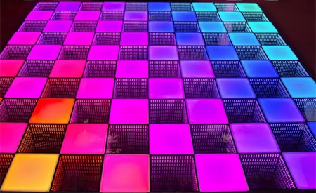 12pcs RGB LED Dance Floor Tiles - DMX512 Control, Party, Club, Stage