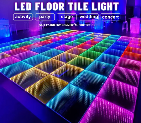 Lighted Tempered Glass 3D Dance Floor for DJ, Wedding & Disco