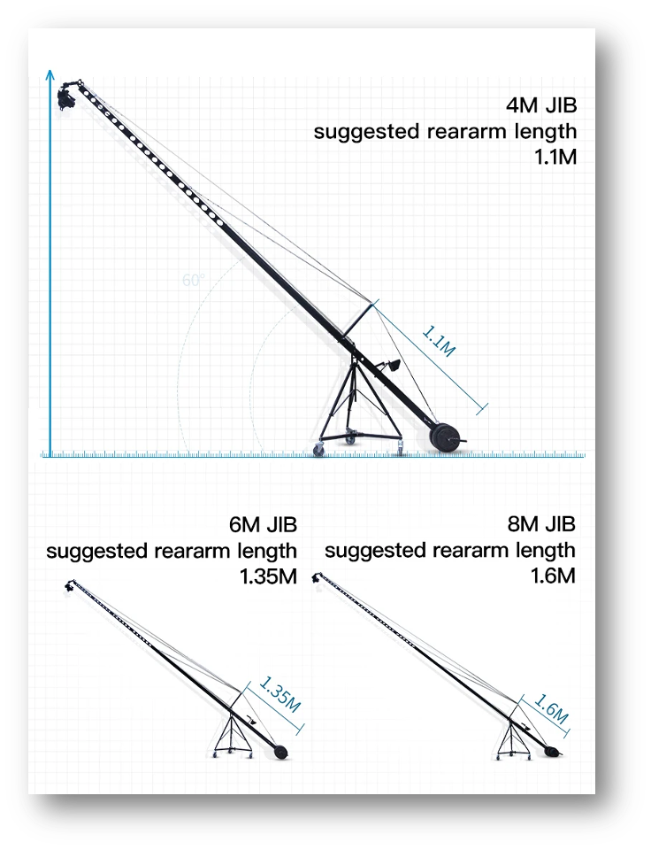 Upgraded 6M Jib Crane, Stable 20KG Capacity Aluminum Alloy Camera Camera  Mount for SLR & Video, Shooting Boom Crane Stabilizer