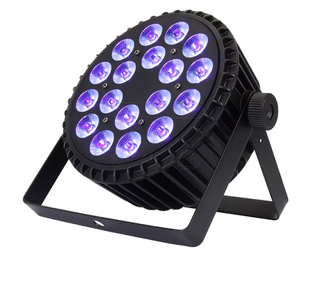 18x18W Aluminum Flat Par Powerful 6-in-1 LEDs DMX512 for Wash Stage Lighting