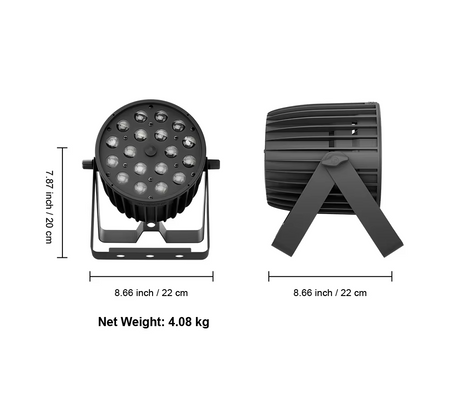 New 18x18W RGBWA UV Zoom Wash LED Par - Wide 23-49° Beam Angle