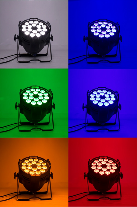 2Pcs High-Power Aluminum LED Pars - 18x18W RGBWA+UV & 18x12W 6-in-1