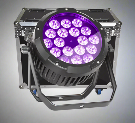 18X18W Waterproof Par Light RGBWA+UV DMX512 stage light With Optional Flight Case 