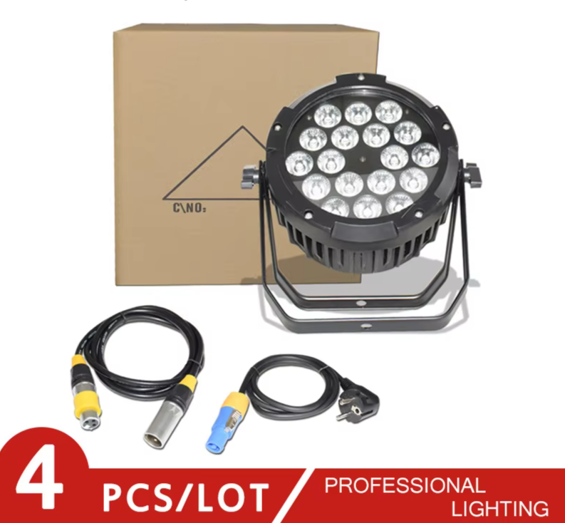 18X18W Waterproof Par Light RGBWA+UV DMX512 stage light With Optional Flight Case 