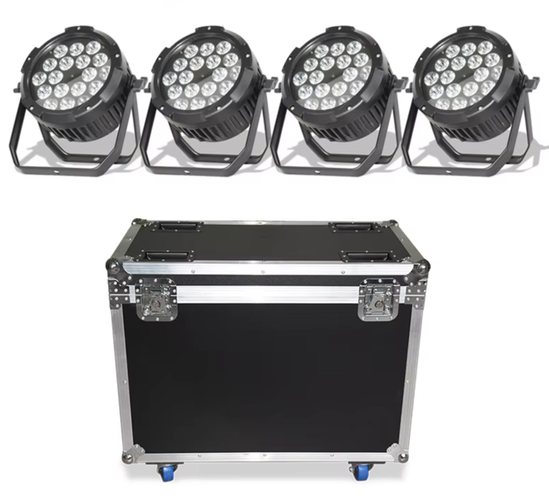 18X18W Waterproof Par Light RGBWA+UV DMX512 stage light With Optional Flight Case 
