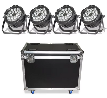 18X18W Waterproof Par Light RGBWA+UV DMX512 stage light With Optional Flight Case 