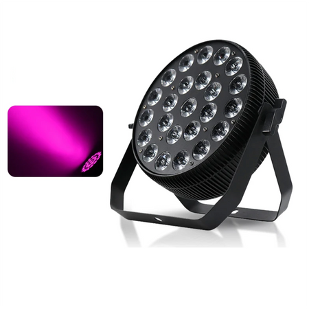 24X18W Dmx Led Par Stage Flat Light RGBWA UV 6In1  4-10Pcs