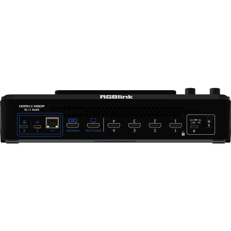 Rgblink Mini-Mx 4K Multi-Channel Streaming Video Switcher 5.5Inch Quad HDMI 2.0 Input Dual HDMI 1.3 Output Switcher