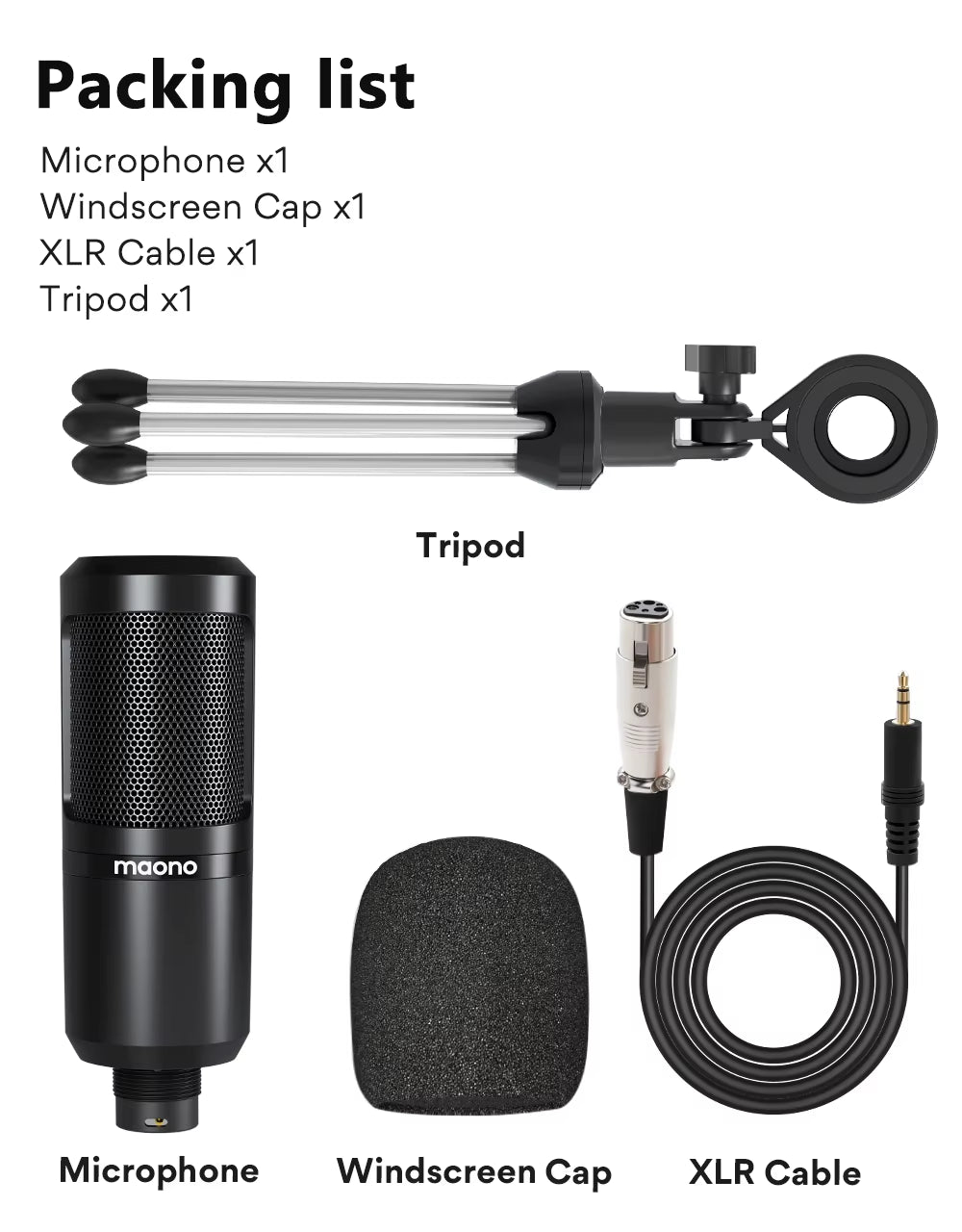 PM360TR Podcast Condenser Microphone for Computer, Laptop, Smart Phones, Recording and live streaming