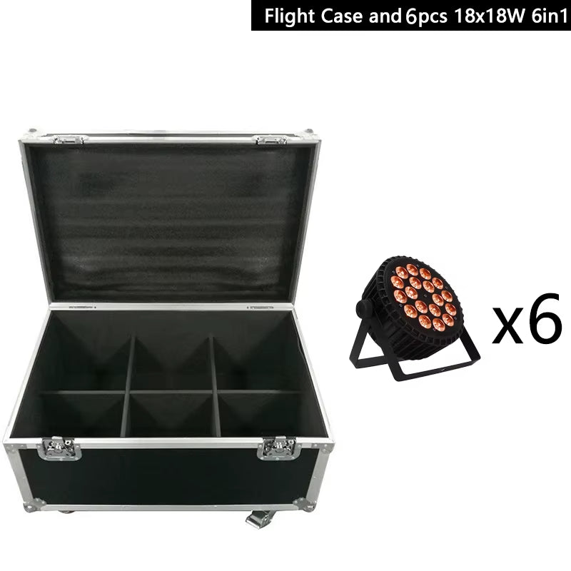 4/6/8Pcs 18X12W 4In1 Led Par Light 18X18W RGBWA UV 6In1 DMX Stage Led Lights with Flight Case Options