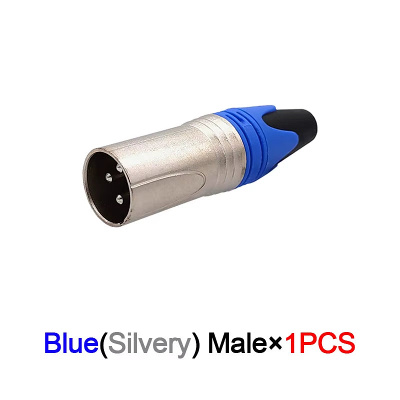 Microphone & Speaker Cable Connectors - 3-Pin XLR Male/Female Audio Plugs (Variety of Colors)