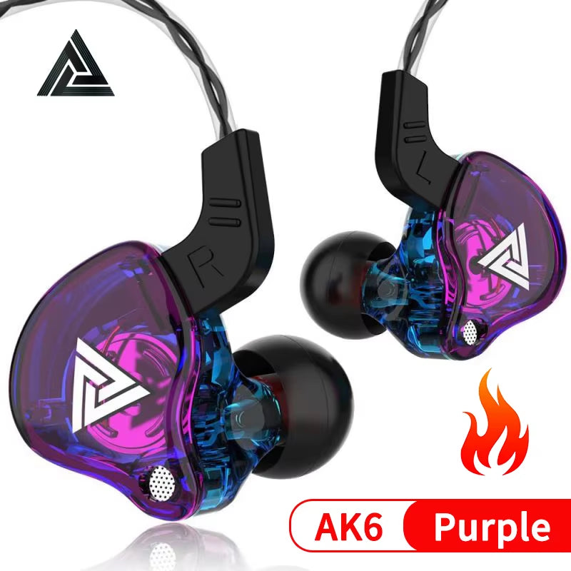 QKZ AK6-Ares Sports In-ear HIFI Wired Control Earphone with Mic with Noise Cancellation