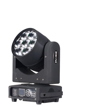 7X40W Mini RGBW DMX Beam + Wash Zoom Moving Head Stage Light