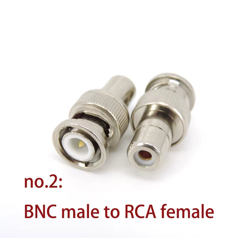 BNC to RCA Adapter Set - Male/Female Connectors for CCTV, Audio, Video (4 Types)