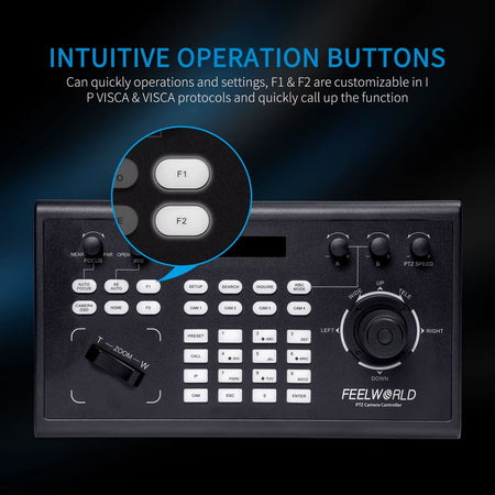 KBC10 PTZ Camera Controller with Joystick and Keyboard Control Poe Supported Multiple Control and Network Protocol