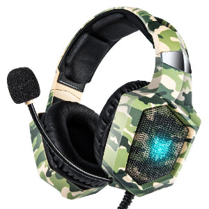 Wired Gaming Headset - K8 with RGB Lights, Flexible HD Microphone, Surround Sound for PC & Xbox