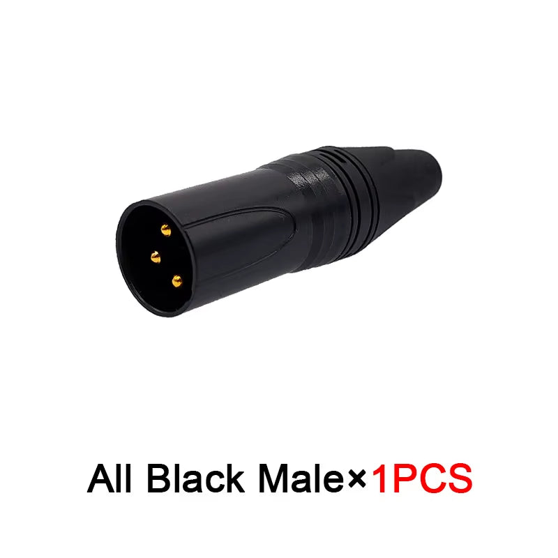 Microphone & Speaker Cable Connectors - 3-Pin XLR Male/Female Audio Plugs (Variety of Colors)