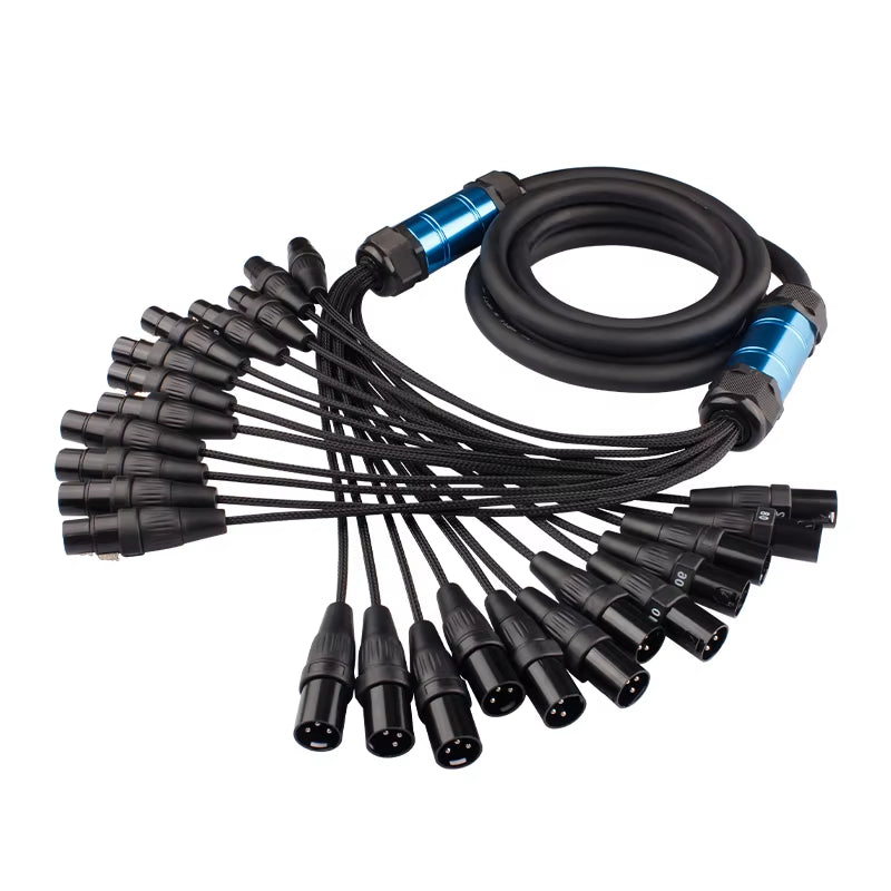 XLR Snake Cable 2, 4, 6, 8, 12 Way Channel XLR Cable -Male to Female 